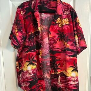 Vintage Red and Yellow Hawaiian Shirt